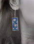Rectangular Blue Pottery Earrings